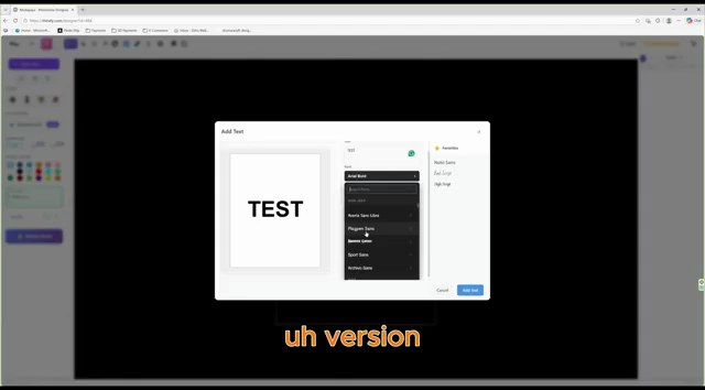 Rhinely text tool with Google Fonts and favorites